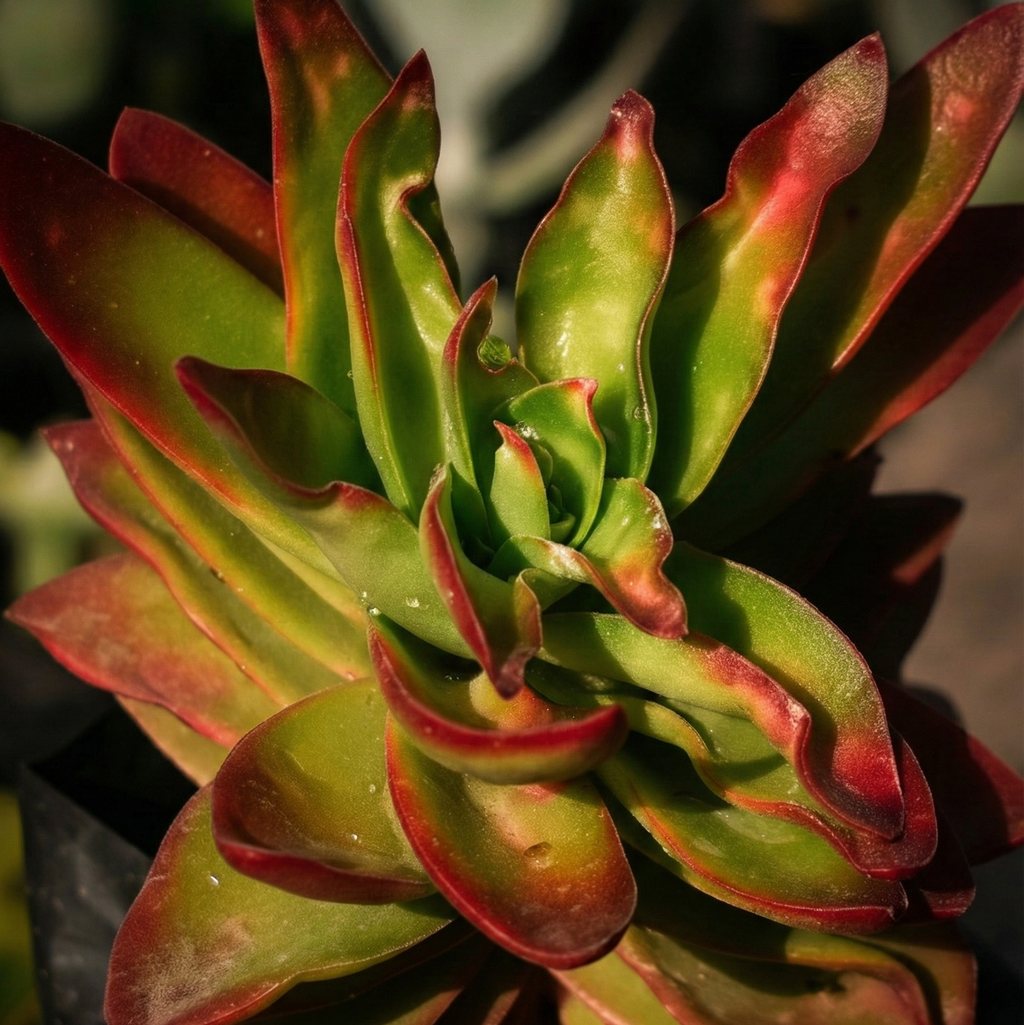 Crassula Campfire: Pura elegancia roja en maceta minimalista